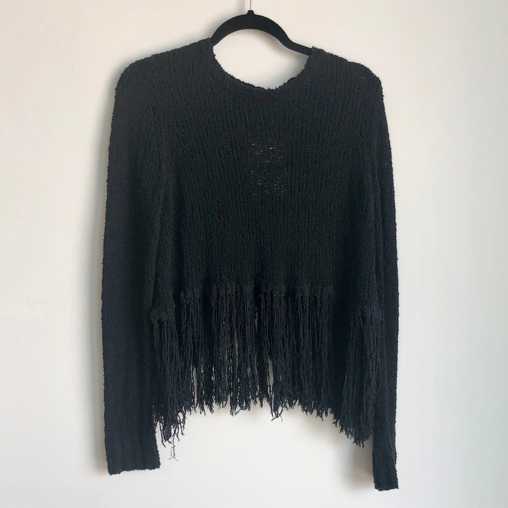 NWT A.L.C. Andreas Fringe Silk Blend Sweater - Picture 3 of 7